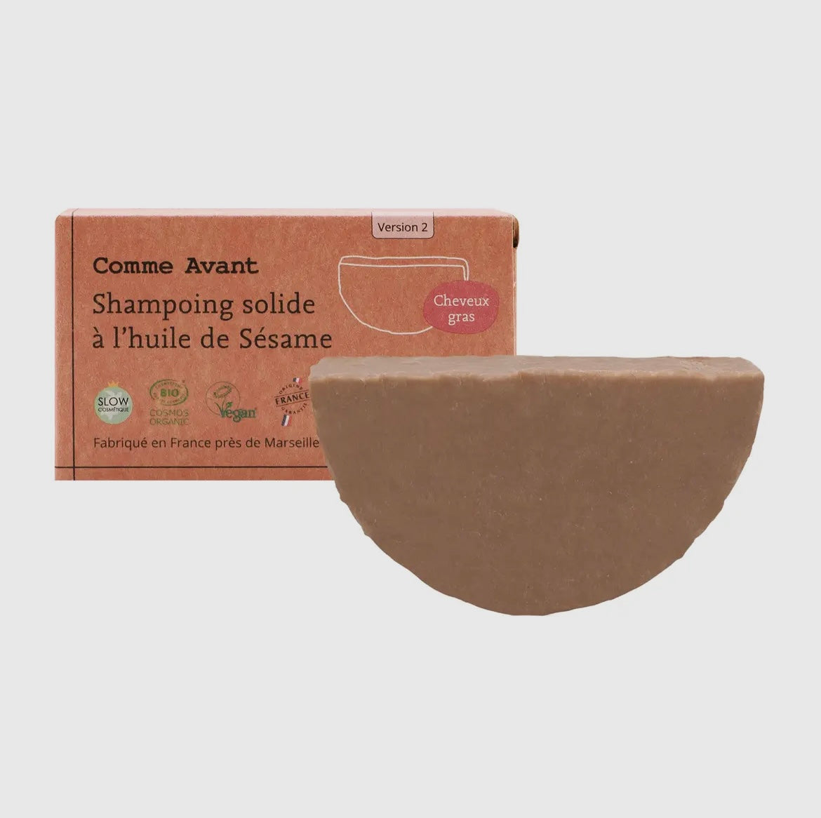 Shampoing solide Bio - cheveux gras - 70g