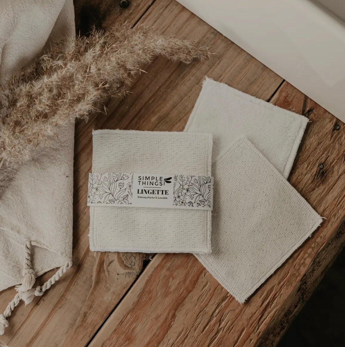 Lingettes lavables - x3 - Blanches - Simple Things